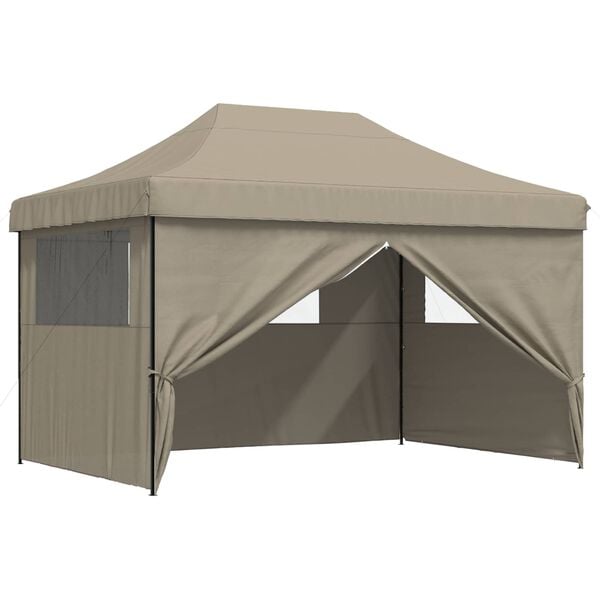 vidaXL Carpa de Fiesta Taup&eacute; 279 x 410 x 315 cm Tela Oxford