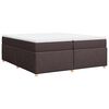 vidaXL Cama box spring con colch&oacute;n tela marr&oacute;n oscuro 200x200 cm
