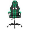 vidaXL Silla gaming cuero sint&eacute;tico negro y verde