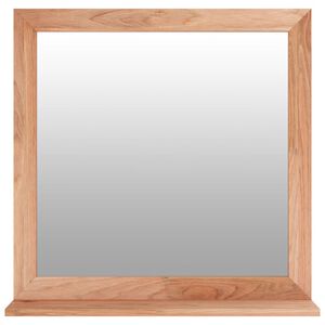 vidaXL Espejo de pared madera maciza nogal 55x55 cm