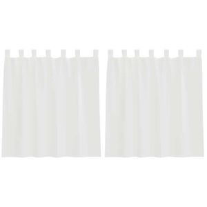 vidaXL Cortinas de gasa con trabillas 2 uds. color blanco 140x140 cm