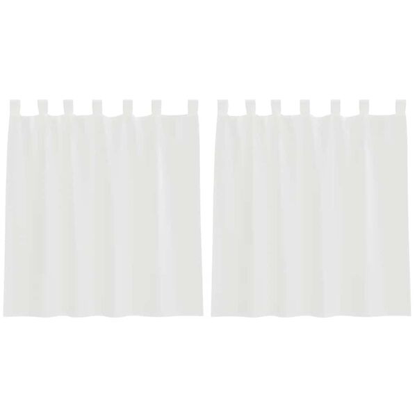 vidaXL Cortinas de gasa con trabillas 2 uds. color blanco 140x140 cm
