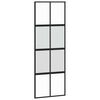vidaXL Puerta corredera con herrajes negro 76x205 cm vidrio templado