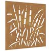vidaXL Adorno de pared de jardín acero corten diseño hierba 55x55 cm