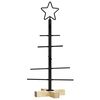 vidaXL &Aacute;rbol de Navidad de metal con soporte Negro 59,5 cm