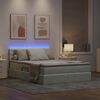vidaXL Cama con almacenamiento y LED Gris Claro 140 x 190 cm