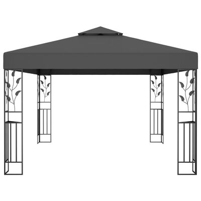 vidaXL Cenador con doble techo gris antracita 3x4 m