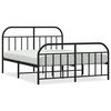 vidaXL Estructura cama sin colch&oacute;n con estribo metal negro 135x190 cm