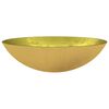 vidaXL Lavabo de vidrio dorado 50x37x14 cm