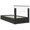 vidaXL Cama con almacenamiento Negro 90 x 190 cm Madera de ingenier&iacute;a