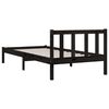 vidaXL Estructura de cama individual pequeña sin colchón madera negro
