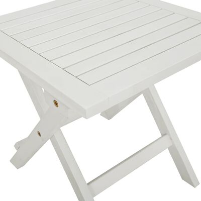 vidaXL Tumbona con mesa madera maciza de acacia blanca