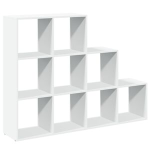 vidaXL Librer&iacute;a divisora 3 niveles madera blanca 137,5x29x103,5 cm