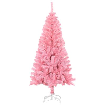 vidaXL Árbol de Navidad artificial con soporte PVC rosa 120 cm
