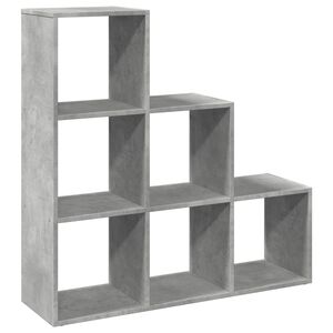 vidaXL Librer&iacute;a divisor 3 niveles madera gris hormig&oacute;n 99x29x99 cm