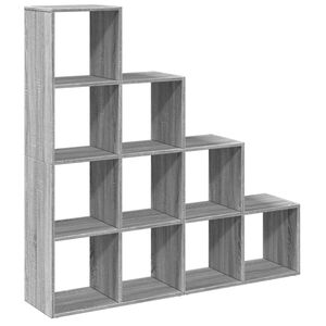 vidaXL Librer&iacute;a divisora 4 niveles madera gris Sonoma 131,5x29x131,5cm