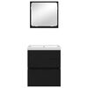 vidaXL Juego de muebles de ba&ntilde;o con caj&oacute;n 2 pcs Roble Negro y