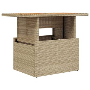 vidaXL Mesa de jard&iacute;n rat&aacute;n PE y madera de acacia beige 100x55x73 cm