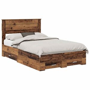vidaXL Estructura de cama con cabecera Madera vieja 120 x 190 cm