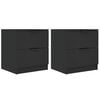 vidaXL Mesitas de noche 2 uds madera contrachapada color negro
