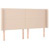 vidaXL Cabecero con orejas cuero sint&eacute;tico capuchino 183x16x118/128 cm