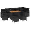 vidaXL Conjunto de sof&aacute; de jard&iacute;n con coj&iacute;n 10 pcs Negro