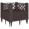 vidaXL Jardinera con clavijas PP marr&oacute;n 43,5x43,5x43,5 cm