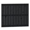 vidaXL Cabecero de cama de pared madera maciza pino negro 108x3x90 cm