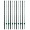 vidaXL Poste de Valla 11 pcs Verde 120 cm Acero