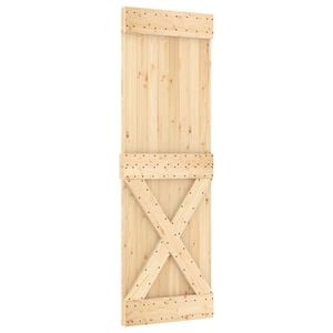 vidaXL Puerta Corredera NARVIK Natural y negro 70 x 210 cm (152,5 cm)