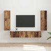 vidaXL Conjunto de mueble de TV Montaje en la pared 4 pcs Madera vieja