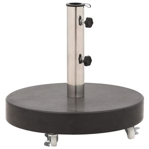 vidaXL Base de sombrilla redonda de granito negro 30 kg