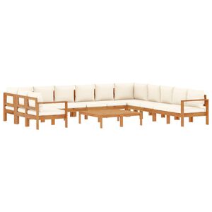 vidaXL Set de sof&aacute;s de jard&iacute;n con cojines 9 pzas madera maciza acacia