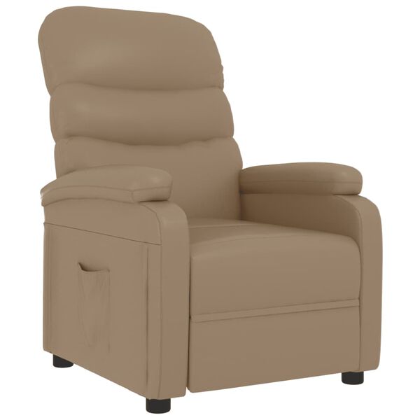 vidaXL Sill&oacute;n reclinable de cuero sint&eacute;tico color capuchino