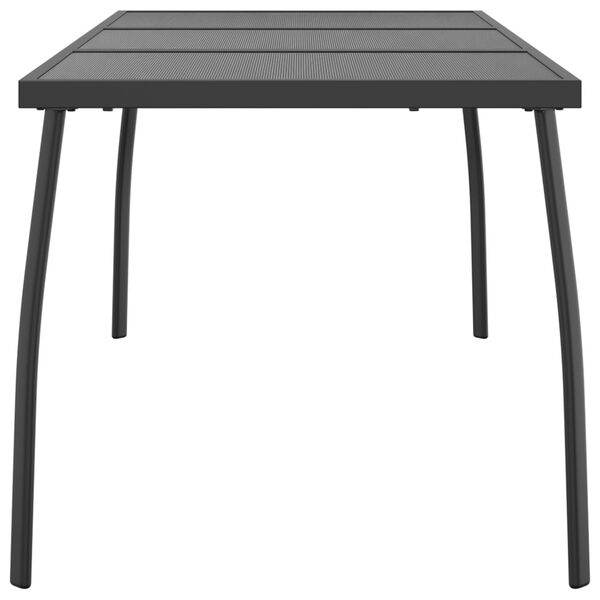 vidaXL Mesa de jardín malla de acero gris antracita 165x80x72 cm