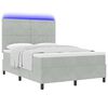 vidaXL Cama Box Spring LED Gris Claro 140 x 200 cm Terciopelo