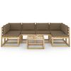 vidaXL Set de muebles de jard&iacute;n 7 piezas con cojines madera impregnada