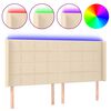 vidaXL Cabecero con LED de tela color crema 163x16x118/128 cm