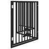 vidaXL Puerta para perros plegable 4 paneles madera &aacute;lamo negra 320 cm