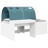 vidaXL Cama alta para ni&ntilde;os con escritorio 3 uds. Blanco y Azul Claro