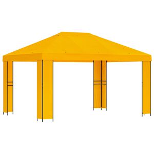 vidaXL Cenador 4 x 3 m Amarillo Poli&eacute;ster y Acero 190 gsm