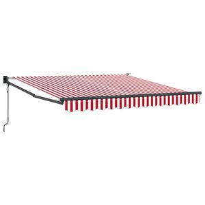 vidaXL Toldo retr&aacute;ctil Rojo y blanco 300 x 250 cm Poli&eacute;ster y metal
