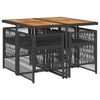 vidaXL Set de muebles jard&iacute;n 5 pzas con cojines rat&aacute;n sint&eacute;tico negro