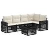 vidaXL Conjunto de sof&aacute;s de jard&iacute;n 6 pcs Negro y Blanco Crema