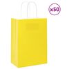 vidaXL Bolsas de papel con asas 50 uds amarillas 15x8x21 cm