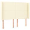 vidaXL Cabecero con orejas cuero sint&eacute;tico crema 147x16x118/128cm