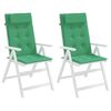 vidaXL Cojines de silla con respaldo alto 2 uds tela Oxford verde