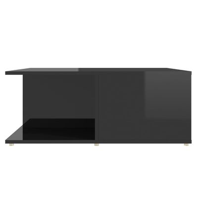 vidaXL Mesa de centro madera contrachapada negro brillante 80x80x31 cm