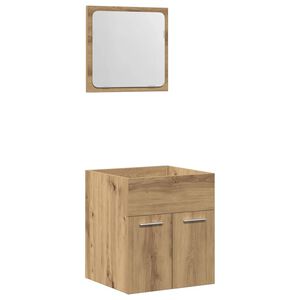 vidaXL Juego de muebles ba&ntilde;o 2 piezas madera ingenier&iacute;a roble artisan