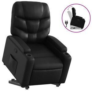 vidaXL Sill&oacute;n reclinable elevable el&eacute;ctrico de cuero sint&eacute;tico marr&oacute;n